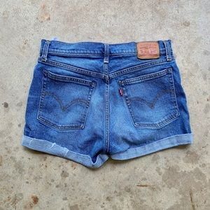 Levi Button Fly High Waist Shorts